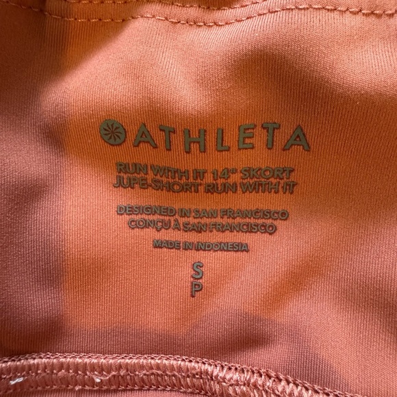 Athleta run with it 14 inch skort orange color size small - Picture 7 of 9